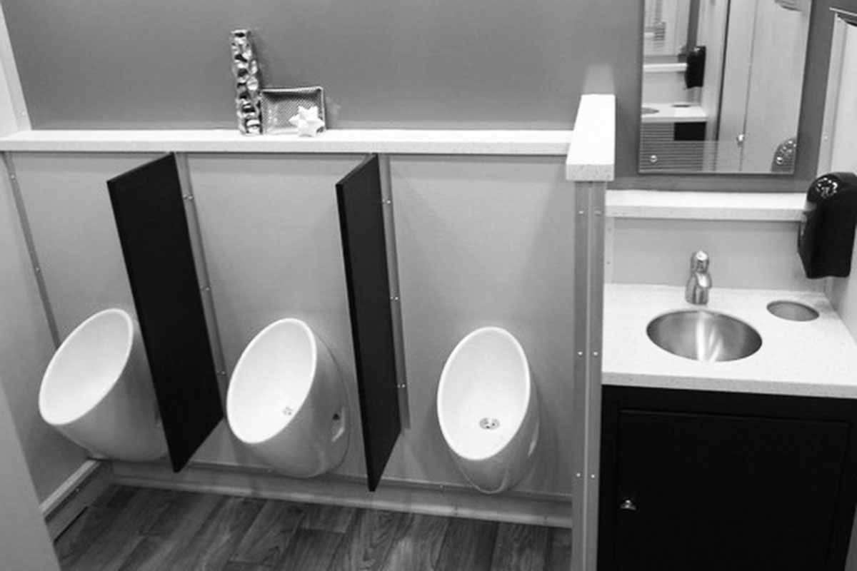 On-site handwashing and shaving station.