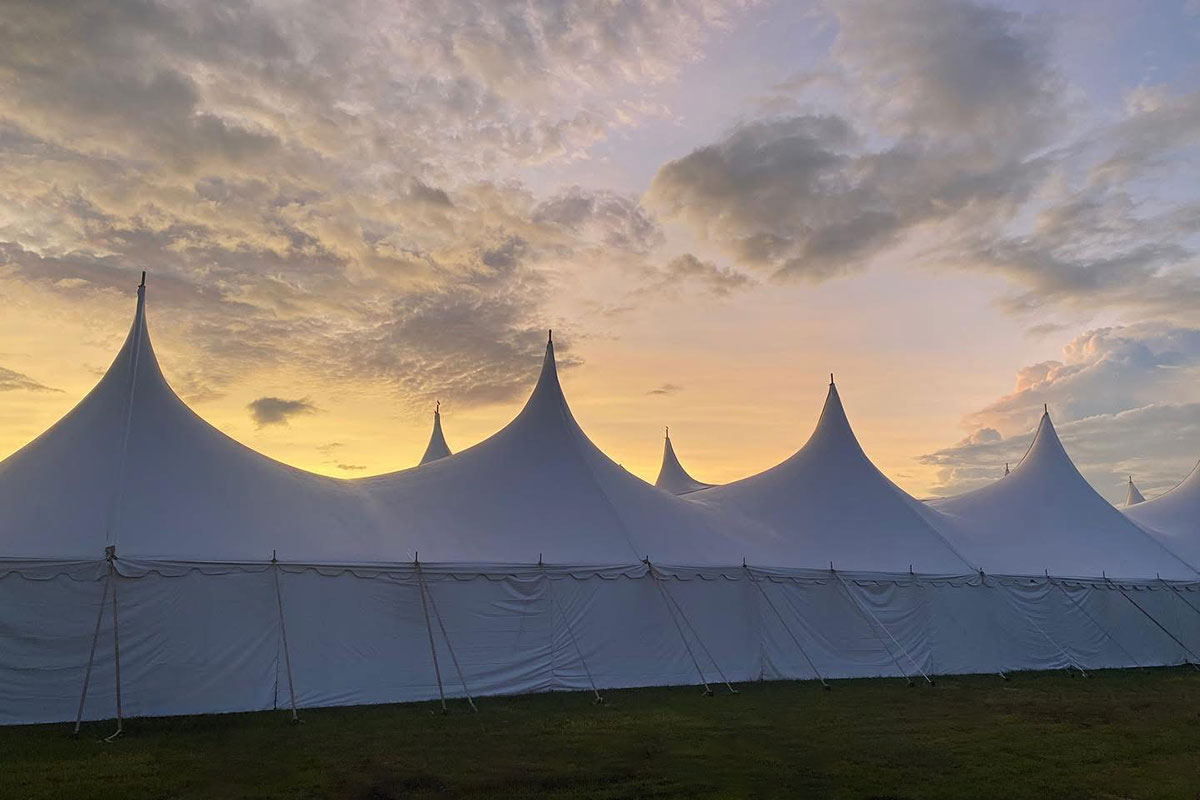 Sleep tent in the evening.