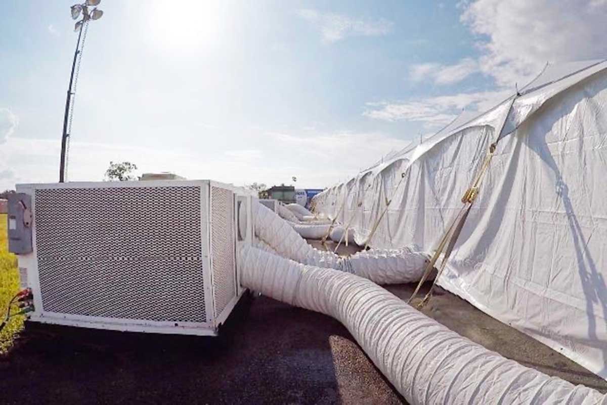 HVAC for sleep tents at a base camp deployment.
