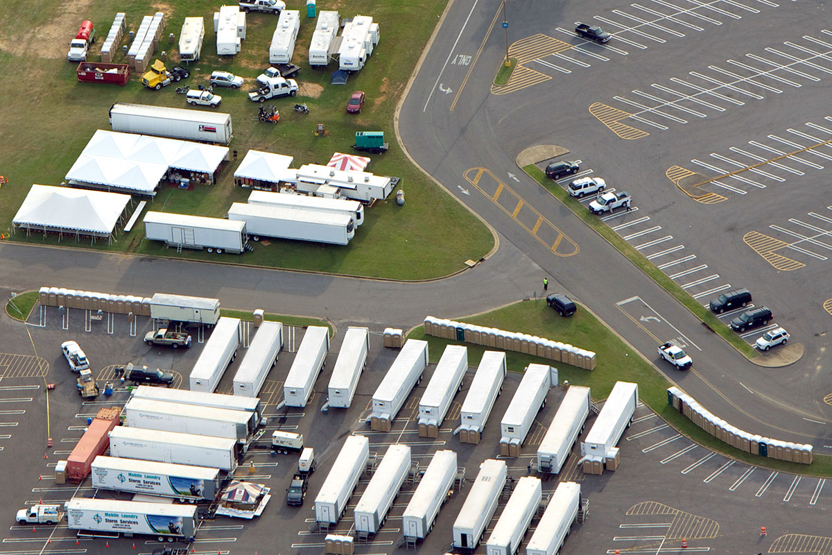 Aerial view of a base camp in Alabama.