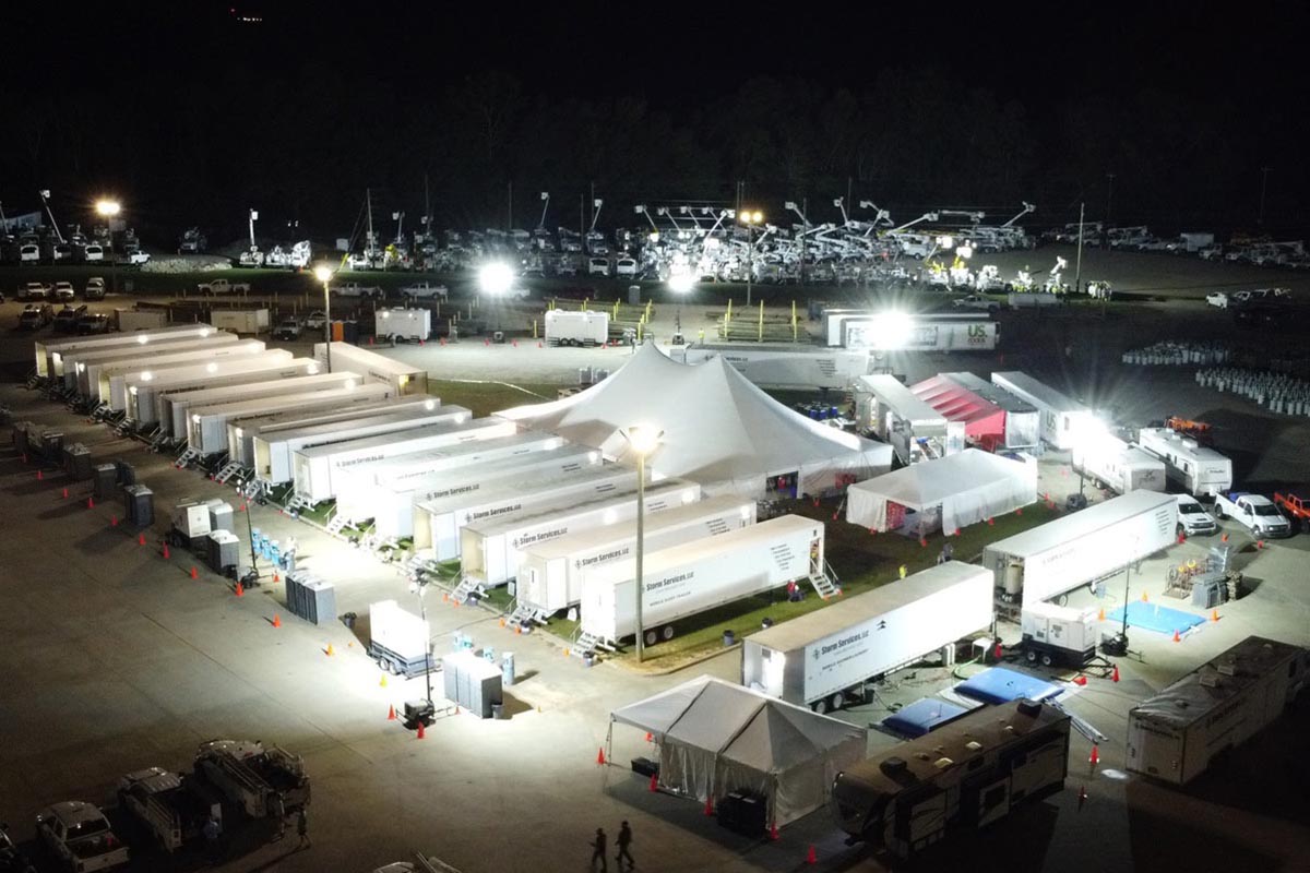 Aerial view of base camp